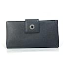 Bvlgari Black Leather Long Wallet - Bulgari