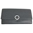 Bvlgari Black Leather Long Wallet - Bulgari