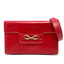 Gucci Vintage Rote Leder Schultertasche