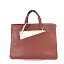 Fendi Brown Leather Briefcase with Pouch