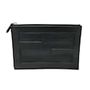 Fendi Black Leather Clutch Bag