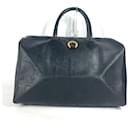 Christian Dior Vintage Black Leather Boston Bag