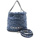 Sac à main en denim bleu Chanel AS3980