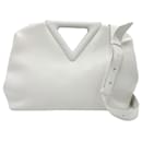 Bolsa de ombro de couro branco Bottega Veneta