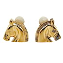 Pendientes grandes de clip cabeza de caballo Hermes - Hermès