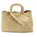 Borsa tote in pelle beige Prada