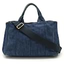 Bolso tote Canapa de Prada en denim Avio