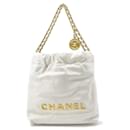 Chanel Handtasche 22 Coco Mark Glänzendes Kalbsleder