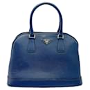 Bolso de cuero azul Prada