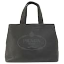 Borsa tote in pelle nera Prada