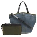 Sac fourre-tout en denim et cuir Prada