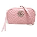 Bolsa de ombro de couro rosa Gucci