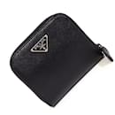 Prada Bi-fold Wallet in Black Saffiano Leather