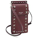 Bolsa de ombro de couro Bordeaux Jimmy Choo