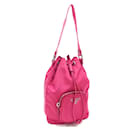 Prada Pink Nylon Leather Handbag