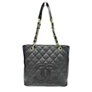 Chanel Black Caviar Leather Tote Bag