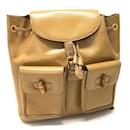 Beige Leder Rucksack von Gucci