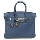 Sac à main Hermes Birkin 25 en Bleu de Presse - Hermès