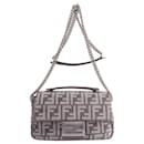 Fendi 8BR793 Baguette Chain Midi FF Tapestry Shoulder Bag