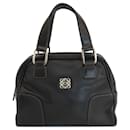 Loewe Anagram Handbag in Black Calfskin