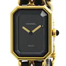 Relógio feminino Chanel Premiere L Tamanho Dourado Plated Quartz H0001