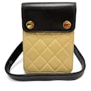 Chanel Black and Beige Leather Waist Pouch