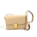 Sac à épaule en cuir beige Celine 18842 - Céline