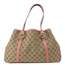 Borsa tote Gucci GG in tela marrone