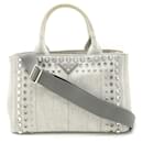 Prada Canapa Light Gray Tote Bag