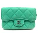 Chanel Green Leather Coin Purse