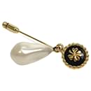 Chanel Gold Plated Clover Motif Brooch