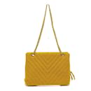 Chanel Yellow Shoulder Bag with Kisslock Pouch