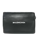 Balenciaga Black Leather Clutch Bag