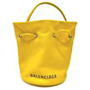 Sac à épaule en cuir jaune Balenciaga