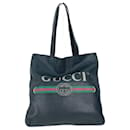 Sac fourre-tout en cuir noir Gucci