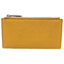 Porte-monnaie en cuir jaune Gucci