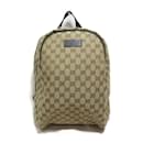 Gucci Beige Dark Brown GG Canvas Backpack