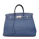 Sac à main Hermès Birkin 40 en agate bleue