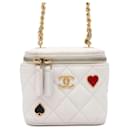 Chanel White Caviar Leather Chain Shoulder Bag