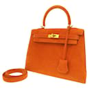 Sac à main Hermes Kelly 25 en orange - Hermès