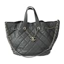 Chanel Lambskin Gray Matelasse Handbag