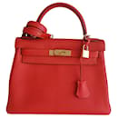 Hermes Kelly 28 peony red bag - Hermès