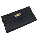 Carteira Longa Hermes Kelly em Couro Epsom Preto - Hermès