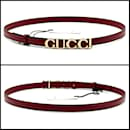 GUCCI Women's Buckle Slim Belt in Red - Gucci