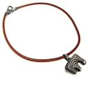 Hermes Zebra Leather and Metal Necklace - Hermès