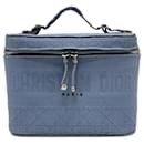 Christian Dior Blue Embroidery Vanity Bag