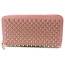 Cartera larga de cuero rosa Christian Louboutin