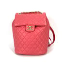 Mochila de cuero rosa Chanel