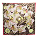 Hermes Carre90 Brown Pink Silk Scarf - Hermès