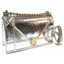 Christian Dior Silver Leather Shoulder Bag